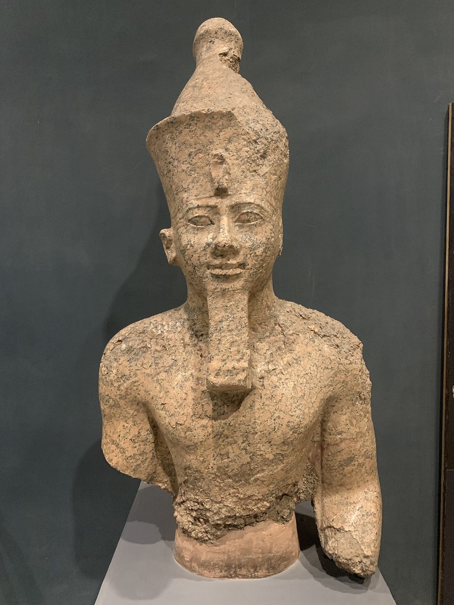Statue of Amenhotep II from Karnak - red granite - Luxor Museum